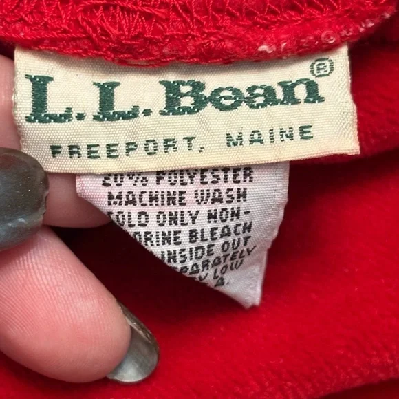 Vintage L.L. Bean Red Velour Long Sleeve Midi Dress Small Petite - Picture 6 of 15